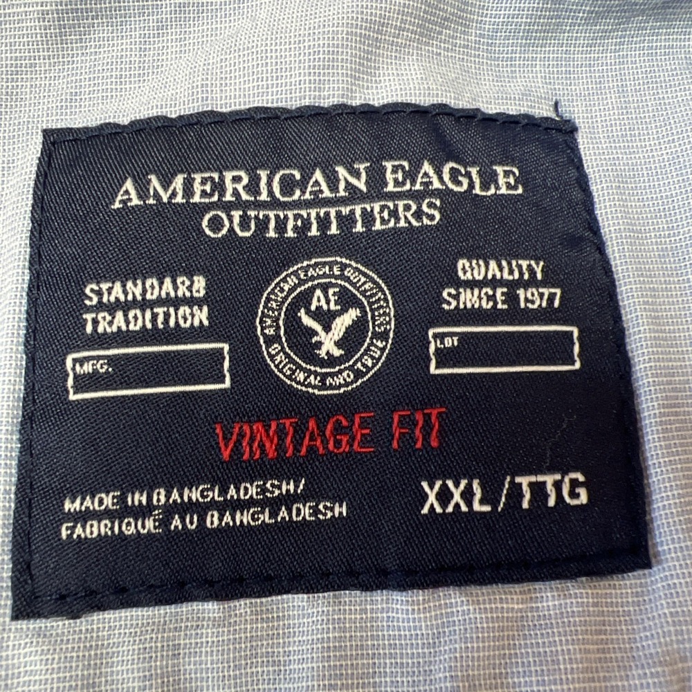 American Eagle XXL Vintage Fit Plaid Western Shirt Men Pearl Snap Long Sleeves - Picture 3 of 8